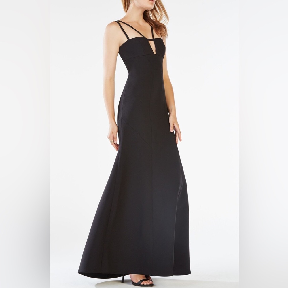 BCBGMaxAzria | 0 | Y2K Long Black Evening Prom Crisscross Back Dress